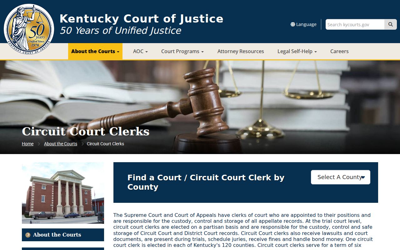 Kentucky county information for Washington County criminal court cases