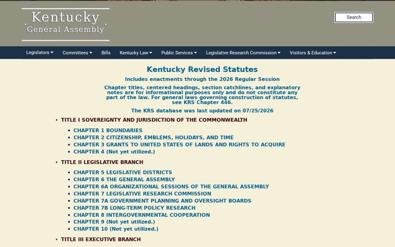 Mackville criminal records Kentucky statutes source