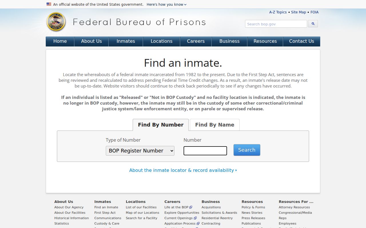 Washington County criminal record federal prison locator