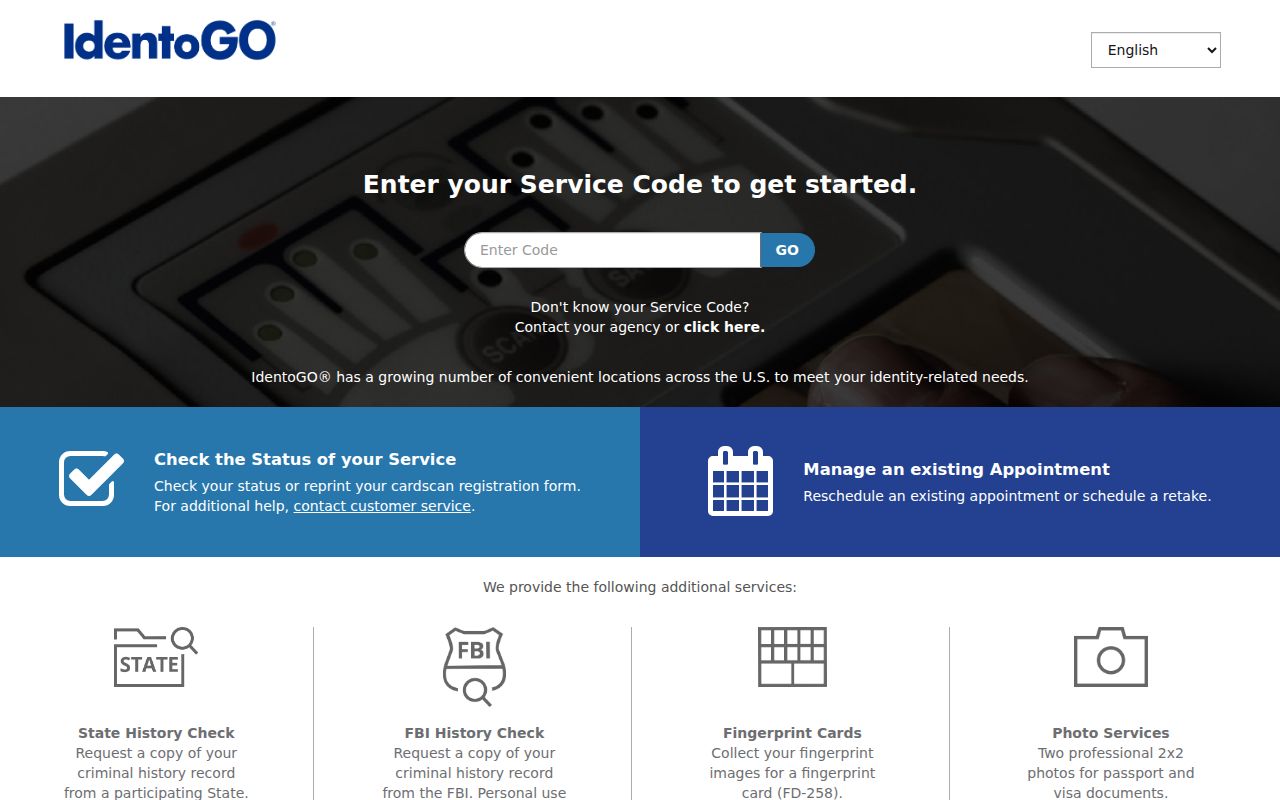 Washington County criminal record fingerprint enrollment through IdentoGO