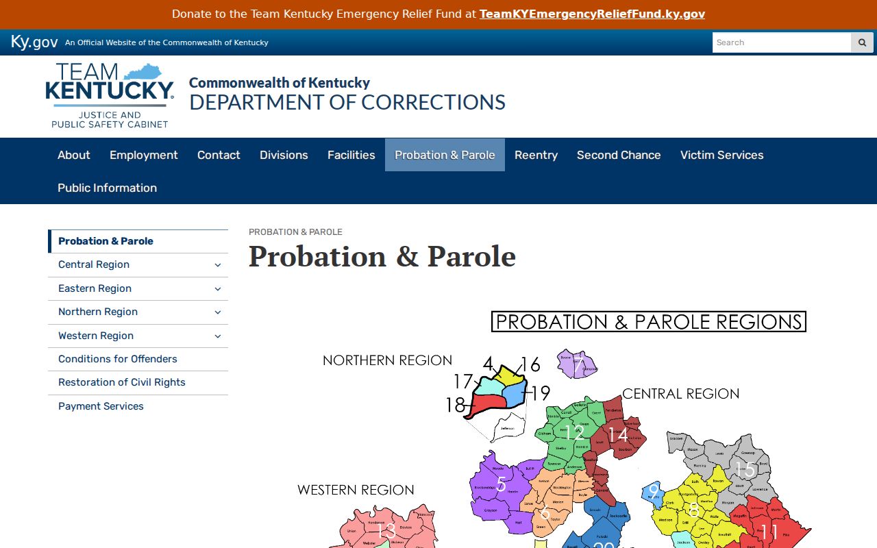 Washington County criminal records Kentucky probation and parole information